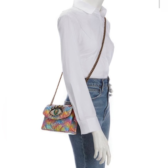 NWT Kurt Geiger London Kensington Mini Rainbow Sequin Eye Crossbody Bag - Picture 8 of 8